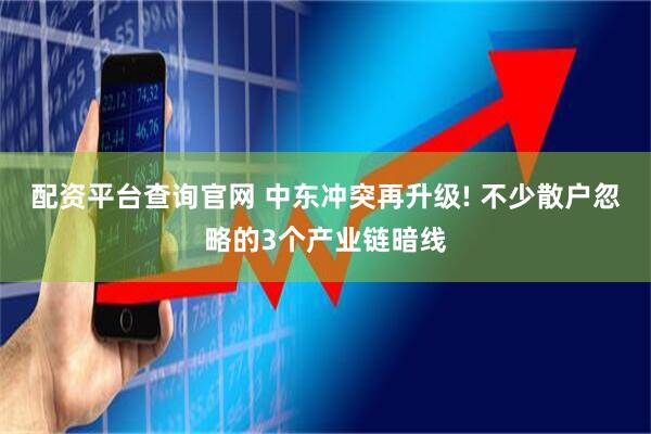 配资平台查询官网 中东冲突再升级! 不少散户忽略的3个产业链暗线